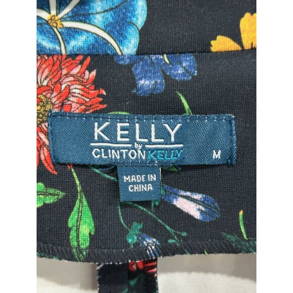 Kelly By Clinton Kelly Womens Black Floral Print Blazer With Pockets SZ Medium - Picture 6 of 10